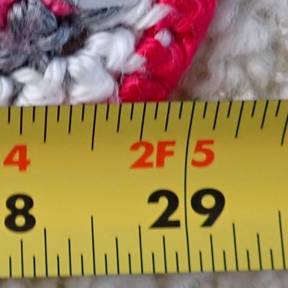 Lap Blanket Knitted Granny Core Handmade with Cell Phone Pocket Pink Red White - Picture 7 of 13